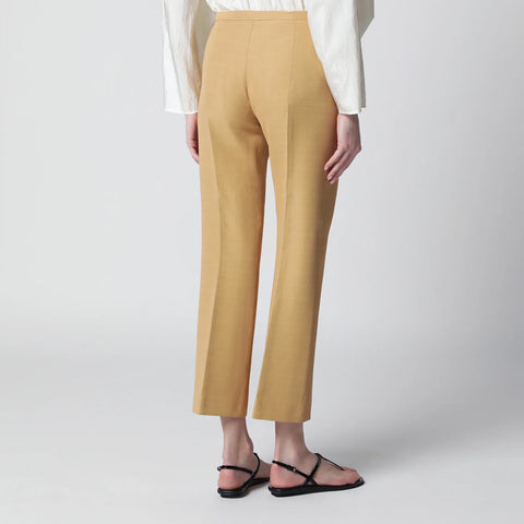 Alberta Ferretti Beige ankle-length trousers in viscose blend
