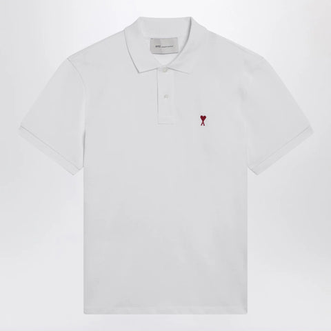 Ami Paris Ami De Coeur white polo shirt