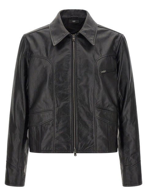 Amiri Leather Jacket With Zip
