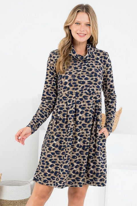 Animal Skin Print Winter Tunic Dress-Dress-LA Soul-S-Urbanheer