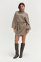Audrina Turtleneck Sweater Dress with Tie Waist