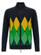 Ballantyne Classic Diamond Intarsia Zip Cardigan