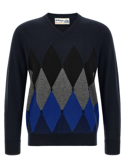 Ballantyne Classic Diamond Intarsia Sweater