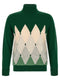 Ballantyne Classic Diamond Intarsia Turtleneck Sweater
