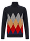 Ballantyne Classic Diamond Intarsia Turtleneck Sweater