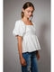 Back Tie Puff Sleeve Peplum Top