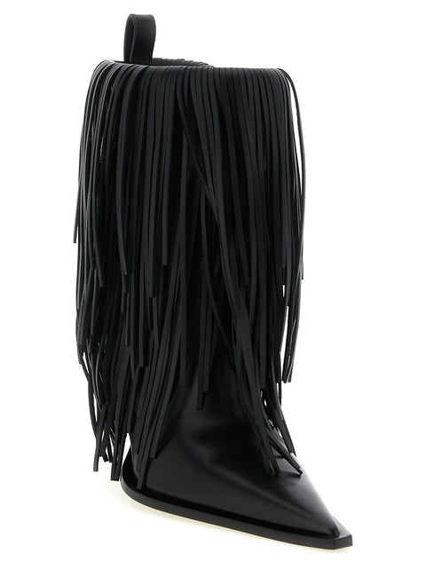 Balenciaga Avenue Fringe Ankle Boots
