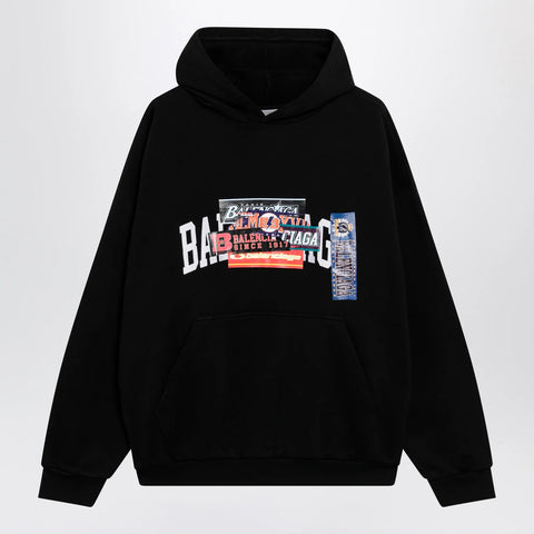 Balenciaga Black hoodie with logo print