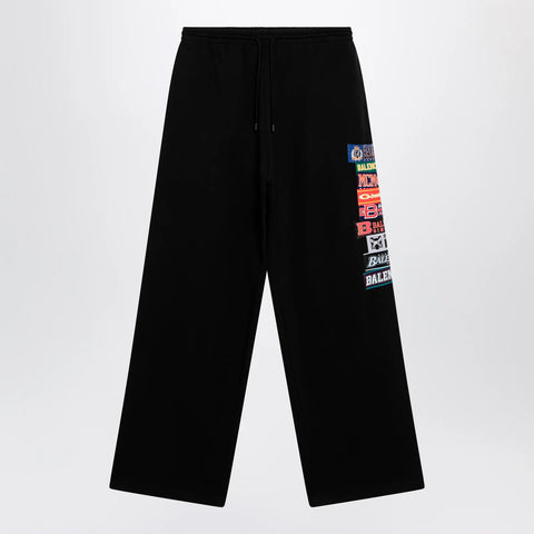 Balenciaga Black jogger trousers with logo print