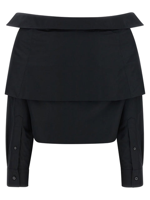 Balenciaga Crop Shirt Off The Shoulder