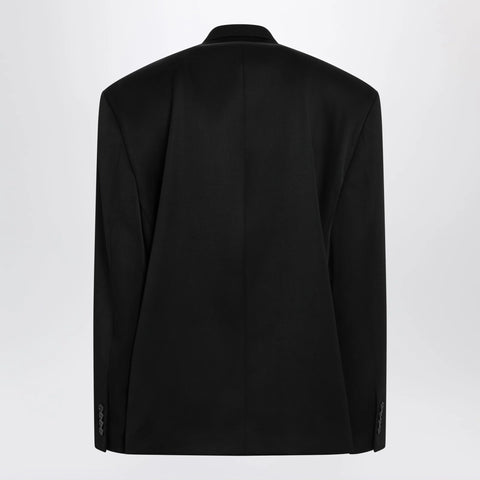 Balenciaga Double-breasted oversized wool blazer in black