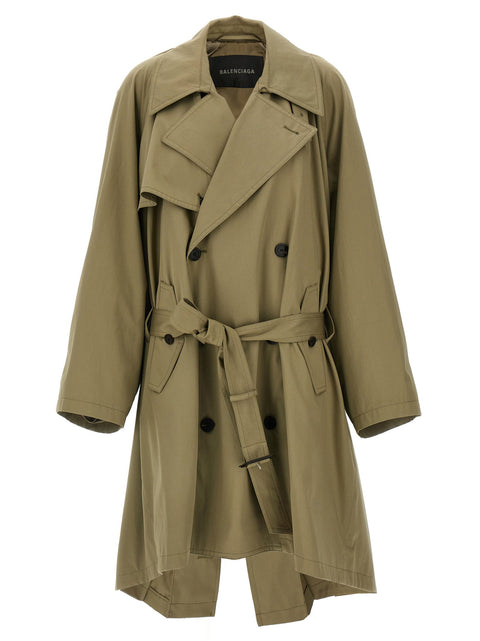 Balenciaga Draped Neck Trench Coat