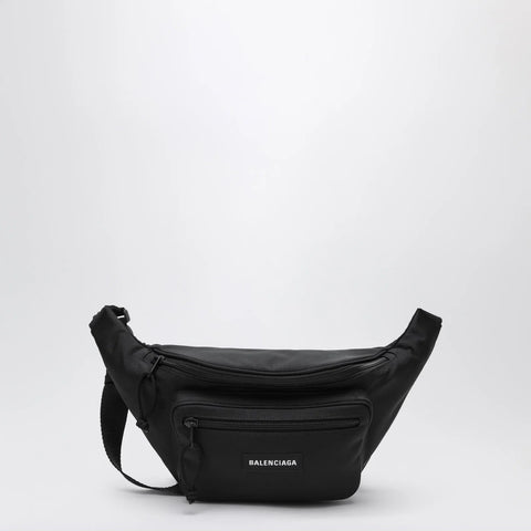 Balenciaga Explorer black nylon belt bag with logo