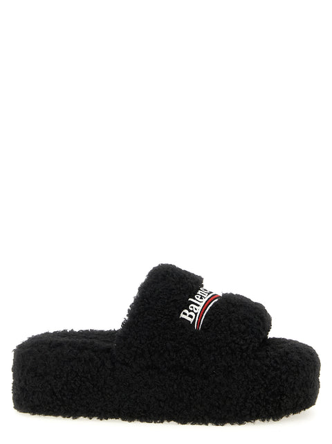 Balenciaga Furry Platform Slides