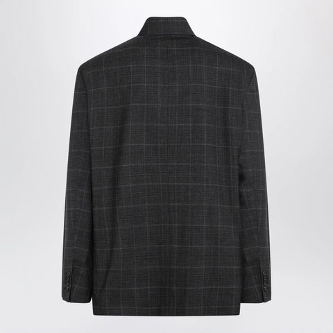 Balenciaga Grey check wool jacket