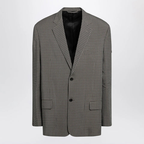 Balenciaga Khaki and brown gingham jacket