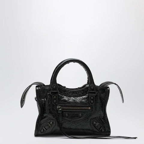Balenciaga Le City Nano leather handbag in military green