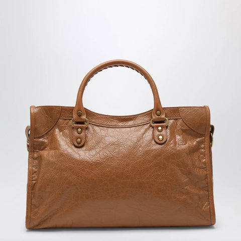 Balenciaga Le City medium bag in camel/antique gold