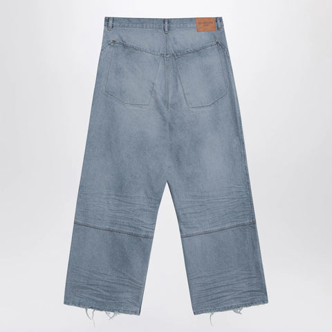 Balenciaga Light blue baggy jeans with rips