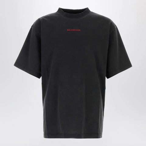 Balenciaga Light blue medium-fit T-shirt with logo