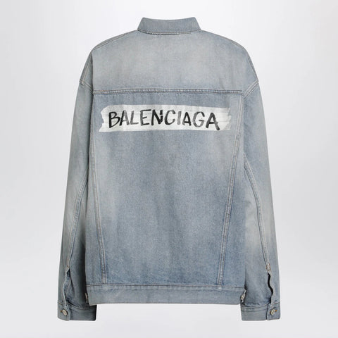 Balenciaga Light blue vintage-effect denim jacket