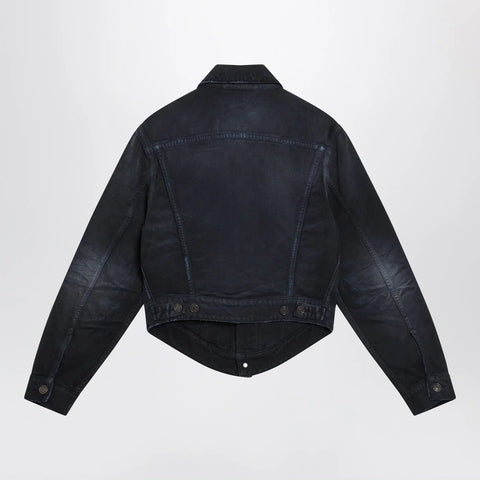 Balenciaga Navy blue jacket with curved waist