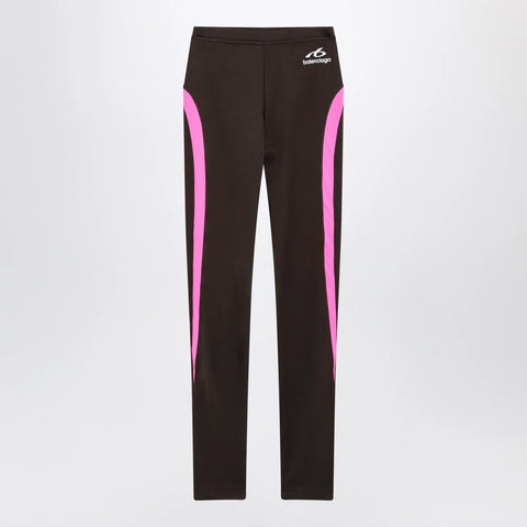 Balenciaga Techwear leggings in khaki/neon pink technical fabric