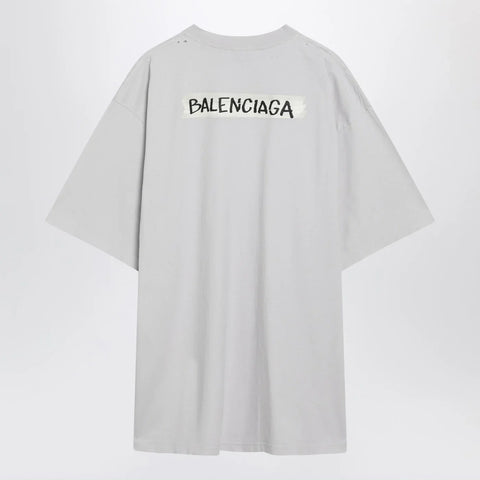 Balenciaga White Masking Tape T-shirt with medium fit