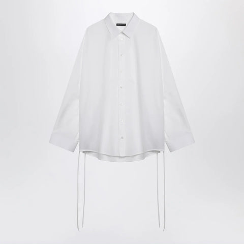 Balenciaga White cotton shirt with lace-up details