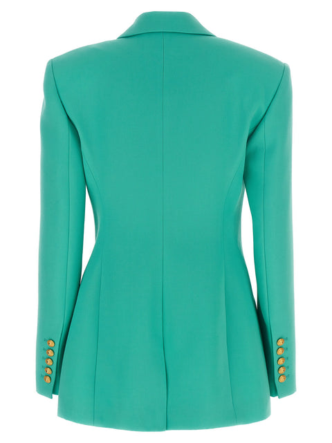 Balmain Logo Button Double-breasted Blazer