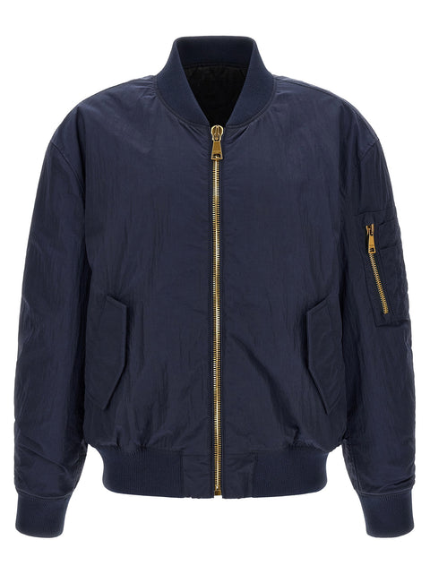 Balmain Logo Embroidery Bomber Jacket