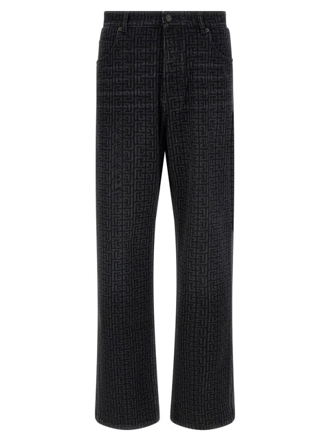 Balmain Monogram Pattern Jeans
