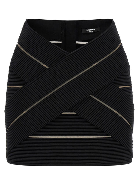 Balmain V-shaped Waist Skirt