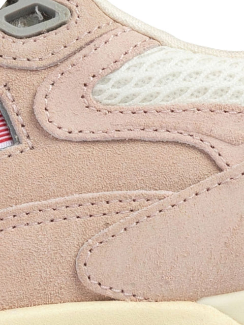 Beige Suede Mesh Sneakers for Breathable Comfort