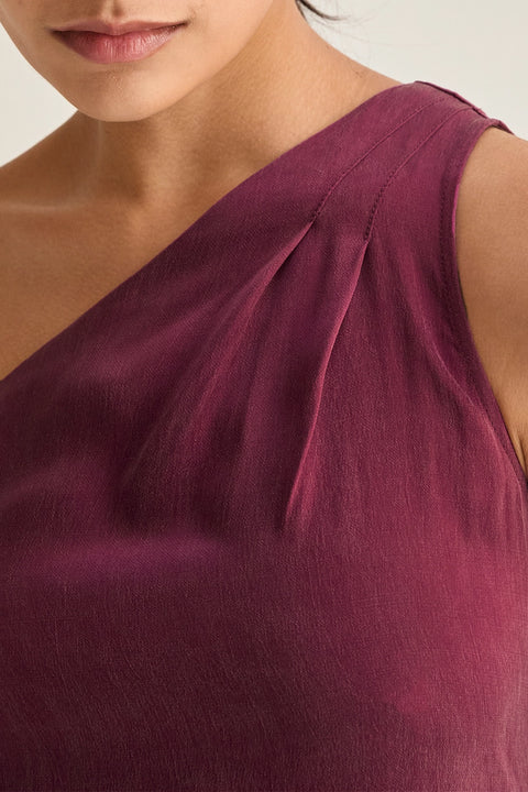 Bethany One-Shoulder Cupro Blouse