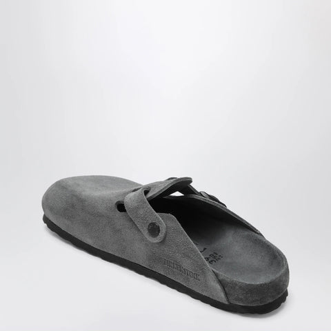 Birkenstock Boston suede clogs in charcoal