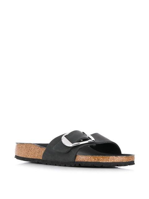 Birkenstock Madrid Big Buckle Black Oiled leather sandals
