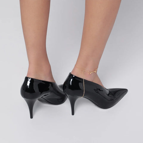 Black Gucci 97 heeled mules