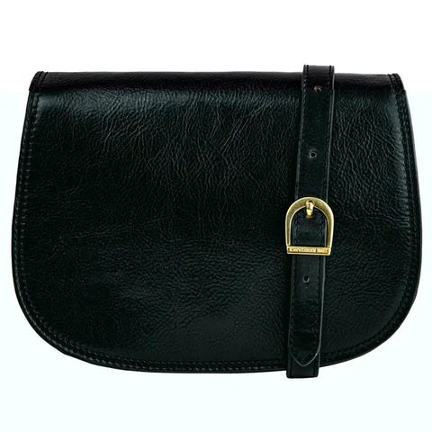 Black Leather Cross Body Bag - Moonfleet-Cross Body Bag-Time Resistance-Black-Urbanheer