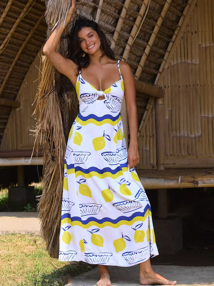 chinese dress ladies Bridget Maxi Dress Amalfi Yellow from Tiare Hawaii exclusive at