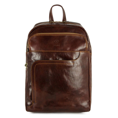 Brown Large Leather Backpack - L.A. Confidential Brown-Backpacks-Time Resistance-11.8 x 7.9 x 16.9 in (30 x 20 x 43 cm)-Brown-Urbanheer