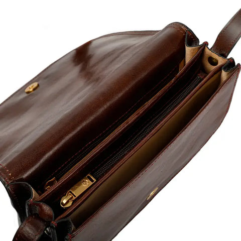 Brown Leather Cross Body Bag - Moonfleet-Cross Body Bag-Time Resistance-Brown-Urbanheer