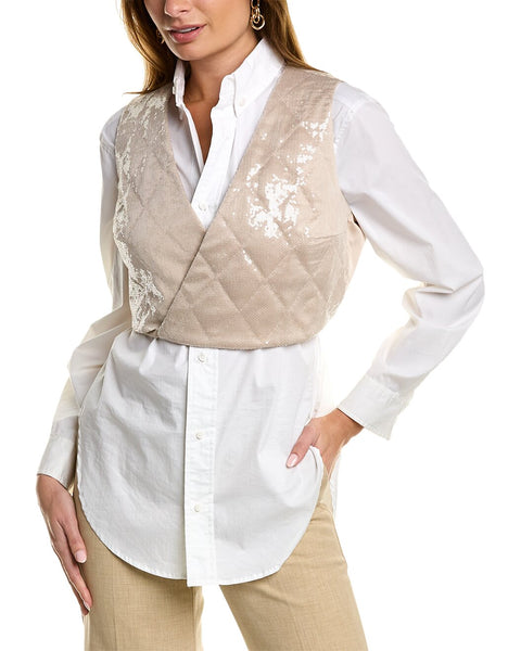 Brunello Cucinelli Beige Acetate Waistcoat