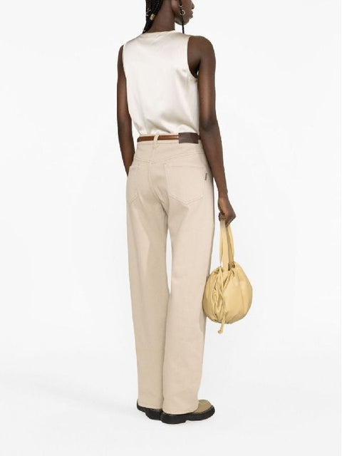 Brunello Cucinelli Beige Silk T-Shirt