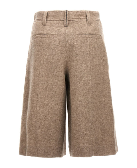 Brunello Cucinelli Beige Yak Bermuda Shorts