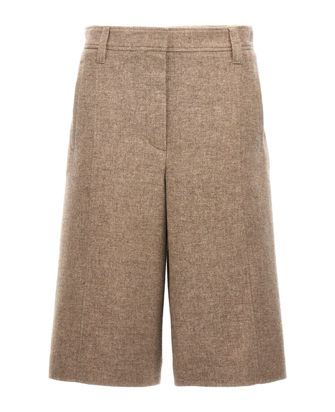 Brunello Cucinelli Beige Yak Bermuda Shorts