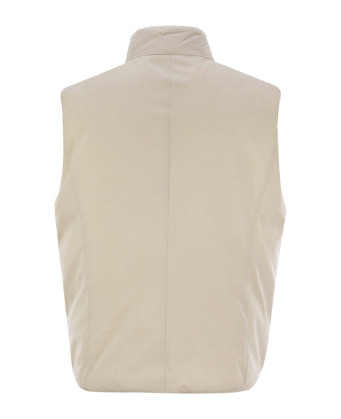 Brunello Cucinelli Bicolor Cotton Sleveless Jacket