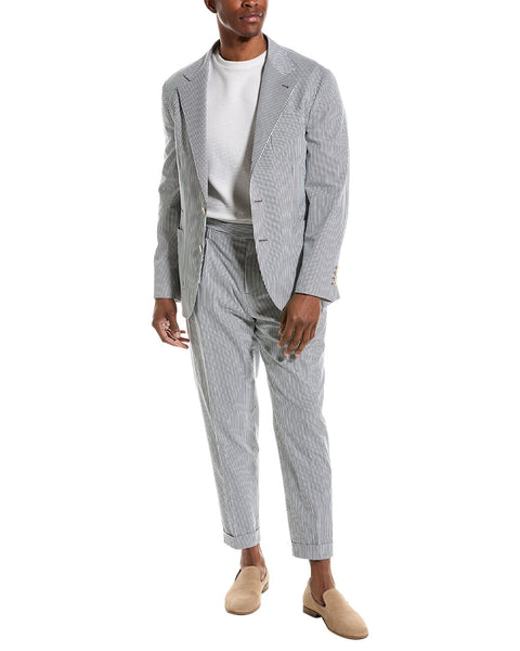 Brunello Cucinelli Bicolor Cotton Two-Piece Suit