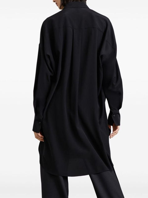 Brunello Cucinelli Black Silk Dress Shirt