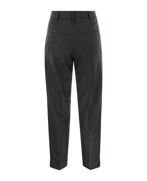Brunello Cucinelli Black Wool Casual Pants